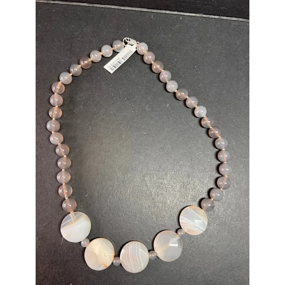 NEW Botswana agate necklace with sterling silver clasp